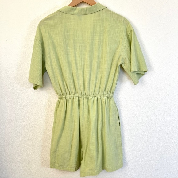 Princess Polly Gauzey Light Lime Green Cotton Shorts Playsuit Romper Size 4 - Picture 6 of 14